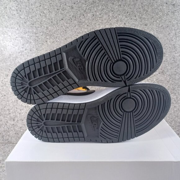 Nike Air Jordan 1 Mid University Gold White Sneakers Shoes - Picture 8 of 15